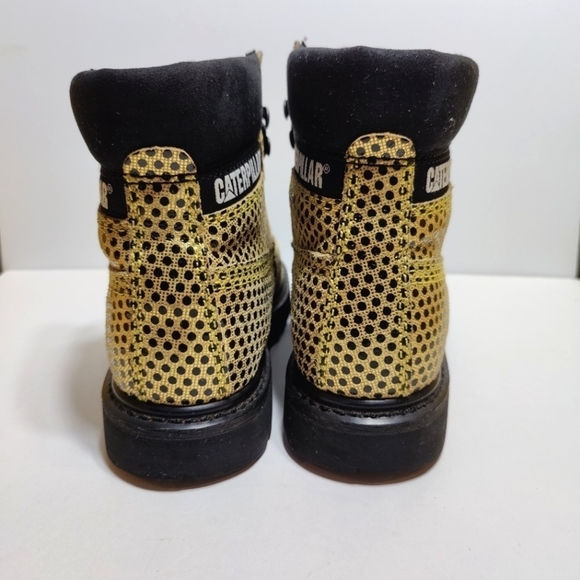 Caterpillar CAT Utility Metallic Gold Black Colorado Women's Work Boots Size 7 - Picture 5 of 9